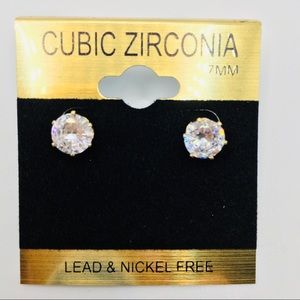 EARRINGS CUBIC ZIRCONIA ROUND! LEAD & NICK…